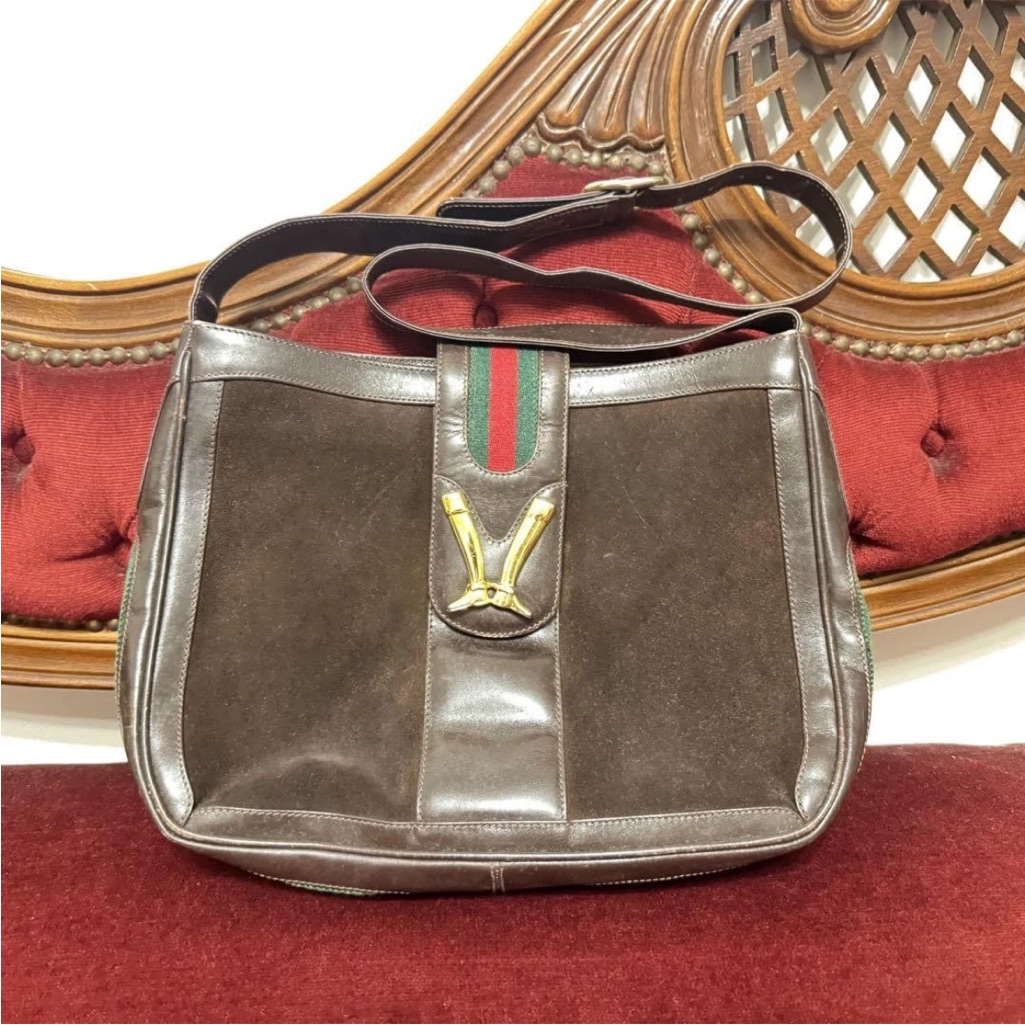 Gucci Brown Leather Strap With Gold Buckle